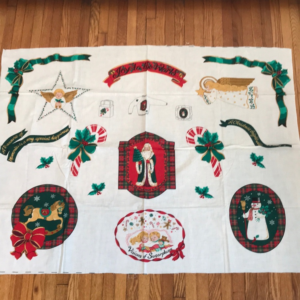Wamsutta Joy to the World Christmas craft fabric panel appliqués